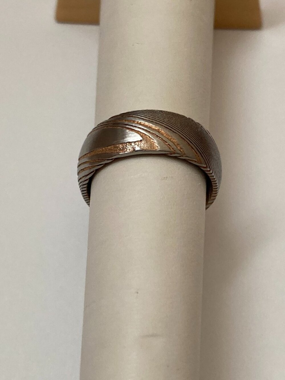 Damascus Steel Wedding Band Ring Size 9 8mm